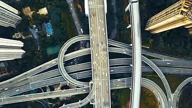 高空航拍立交桥视频重庆鹅公岩立交视频的预览图